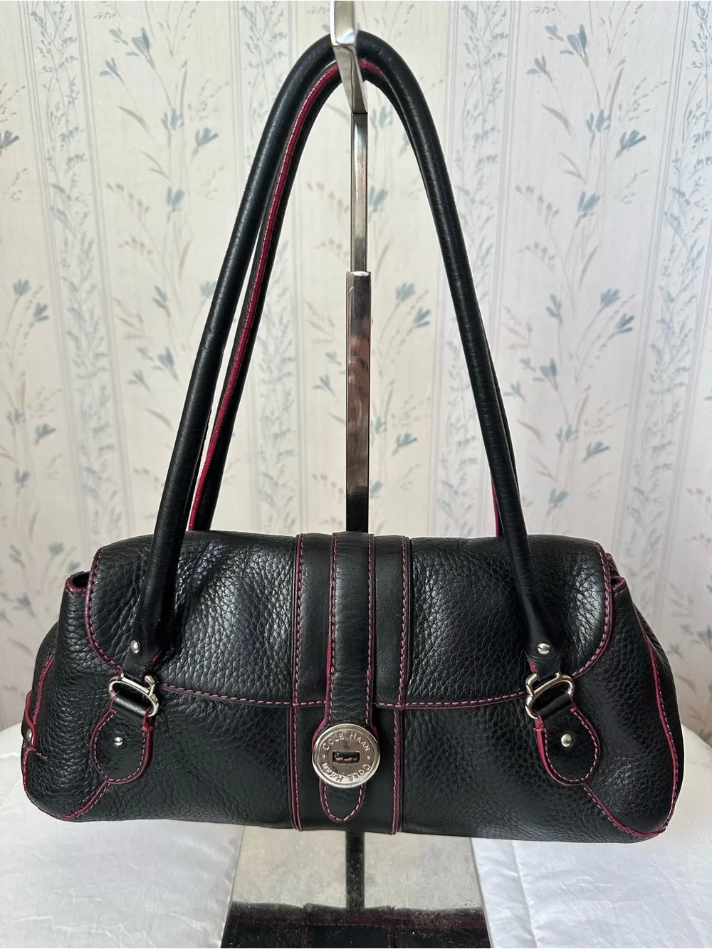 Cole Haan Navy Leather Shoulder Bag - Picture 3 of 16